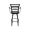 Holland Bar Stool Co Jackie with Arms 30 in. Swivel Bar Stool with Black Wrinkle Finish and Dark Cherry Oak Seat 415 - alternate 6